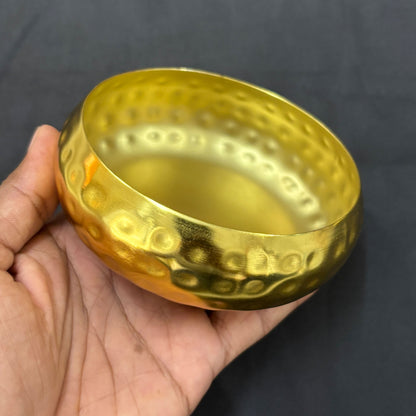 5" Round Metal Urli Bowl Candle