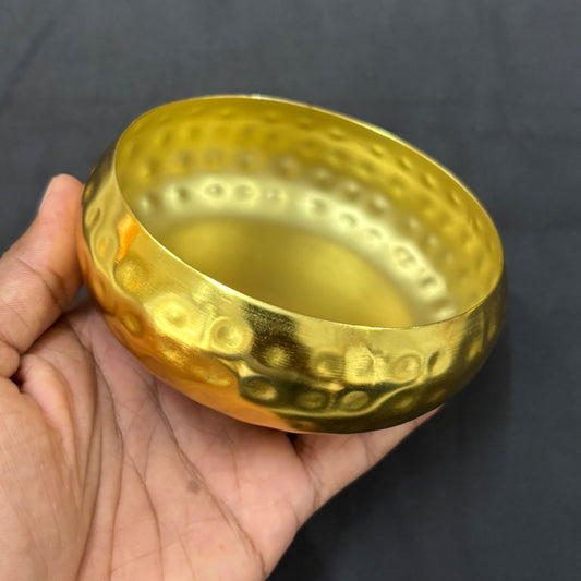 4" Round Metal Urli Bowl Candle