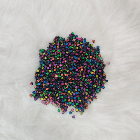 Idly Alphabet Beads – Dark Mixed Colours