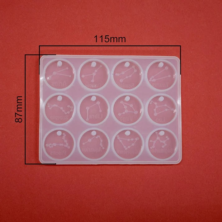 12 Cavity Zodiac Signs Pendant Mould