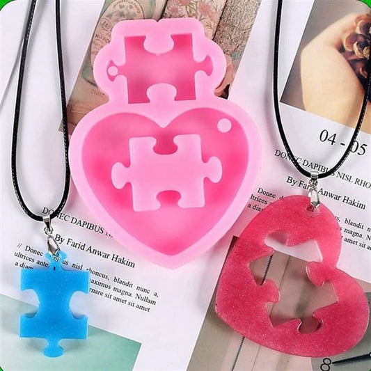 2 Cavity Heart Puzzle Shape Mould