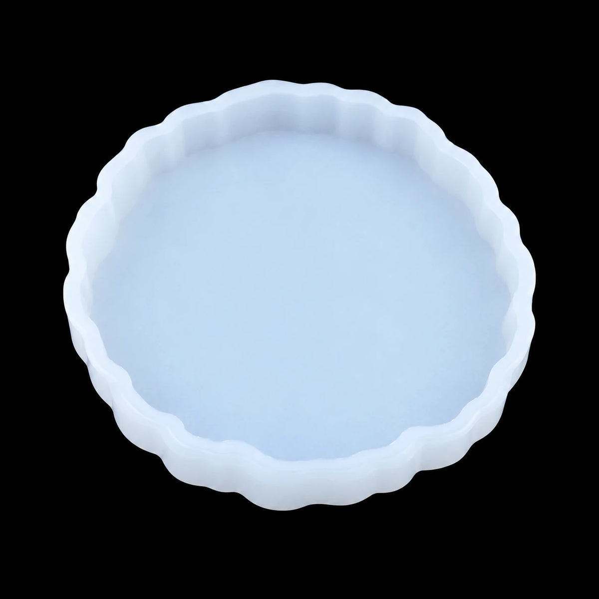 Round Agate Coaster Silicone Mould – single mould on black background