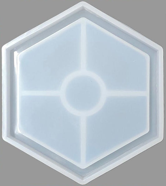 Hexagon Coaster  Mould With  Boundary