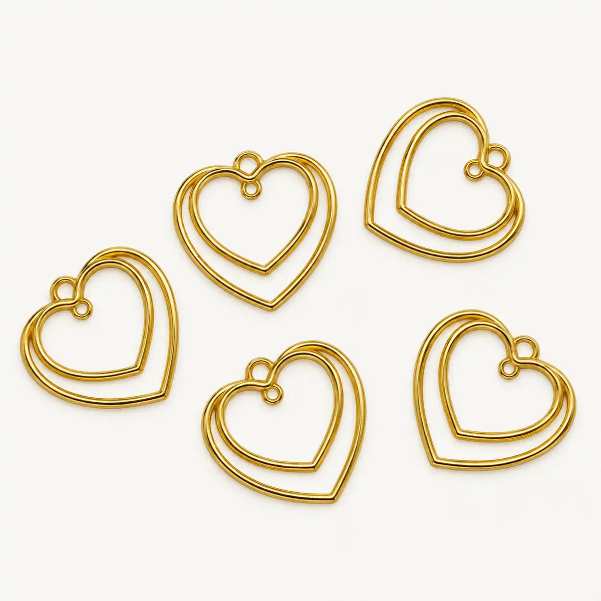 5 In 1 Double Heart Bezels Set