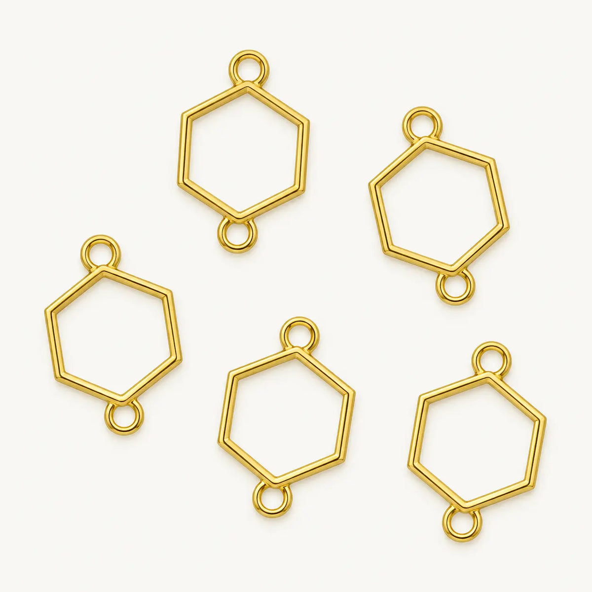 5 In 1 Gold Hexagon Rakhi Base Bezel Set