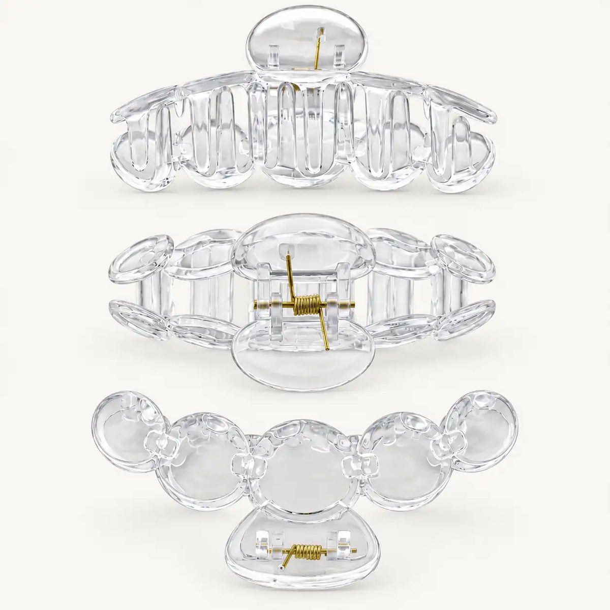 Transparent Decoden Hair Claw Clip – Clear 10 × 4.8 cm – Pack of 5