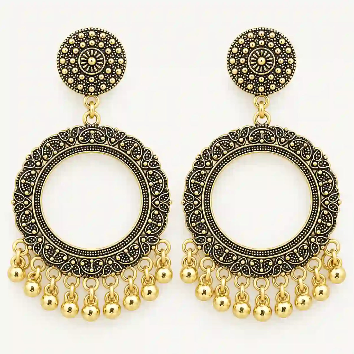 Resin Jhumka – Oxidized Gold