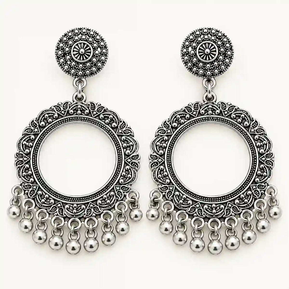 Resin Jhumka – Oxidized Silver