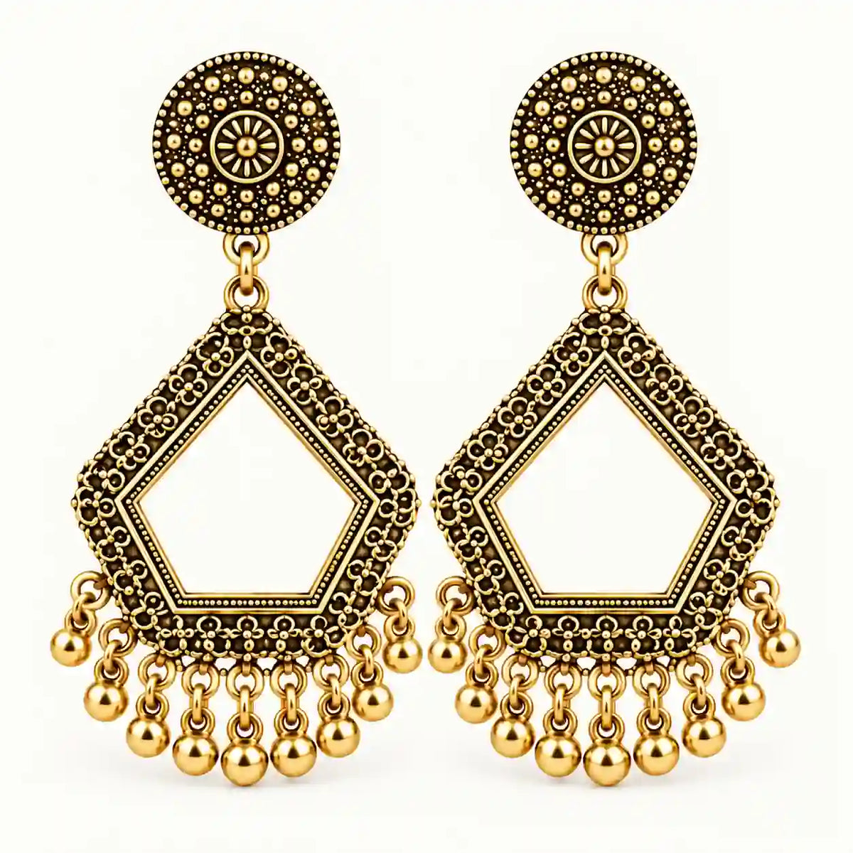 Resin Jhumka – Oxidized Gold