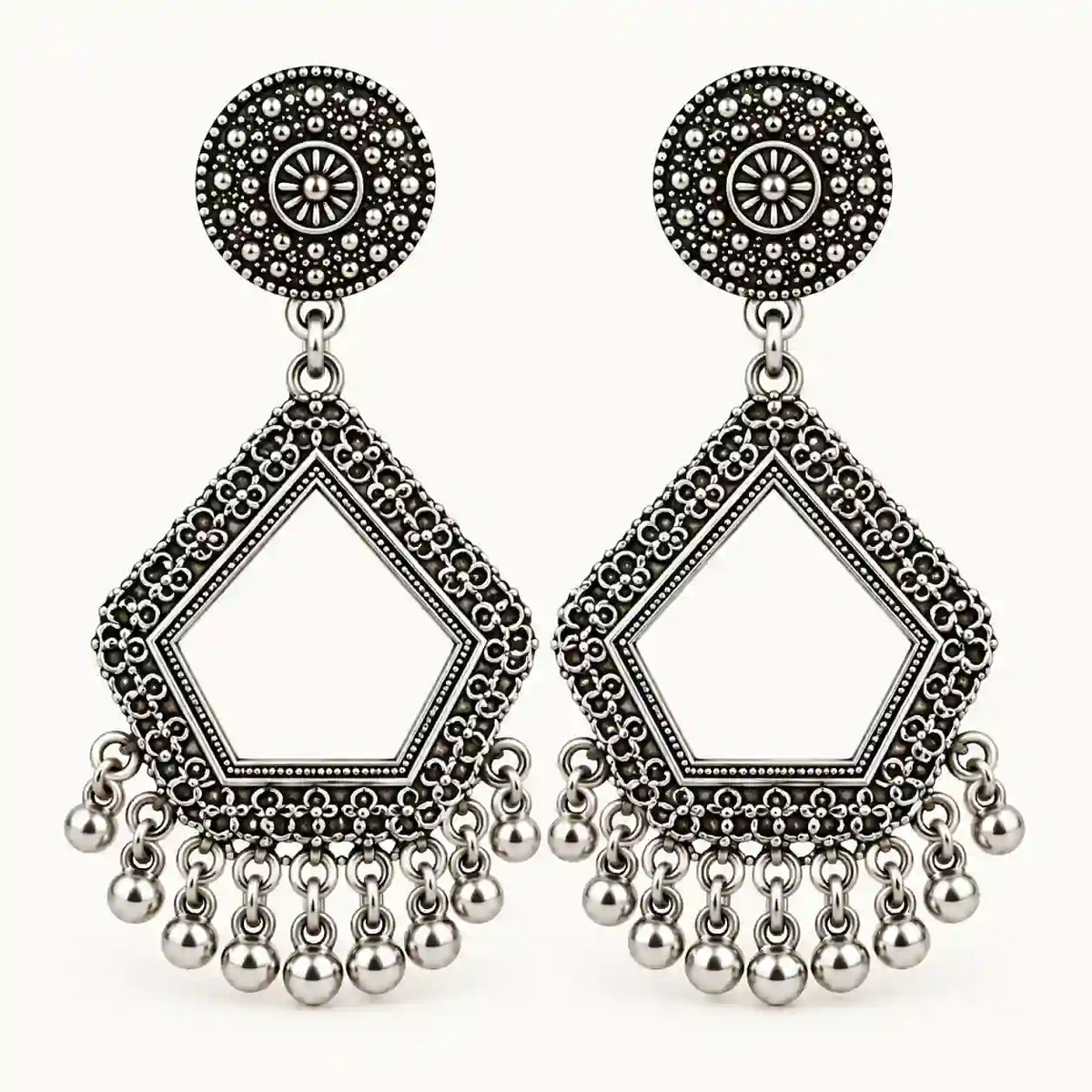 Resin Jhumka – Oxidized Silver