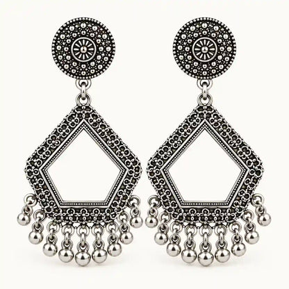 Resin Jhumka – Oxidized Silver