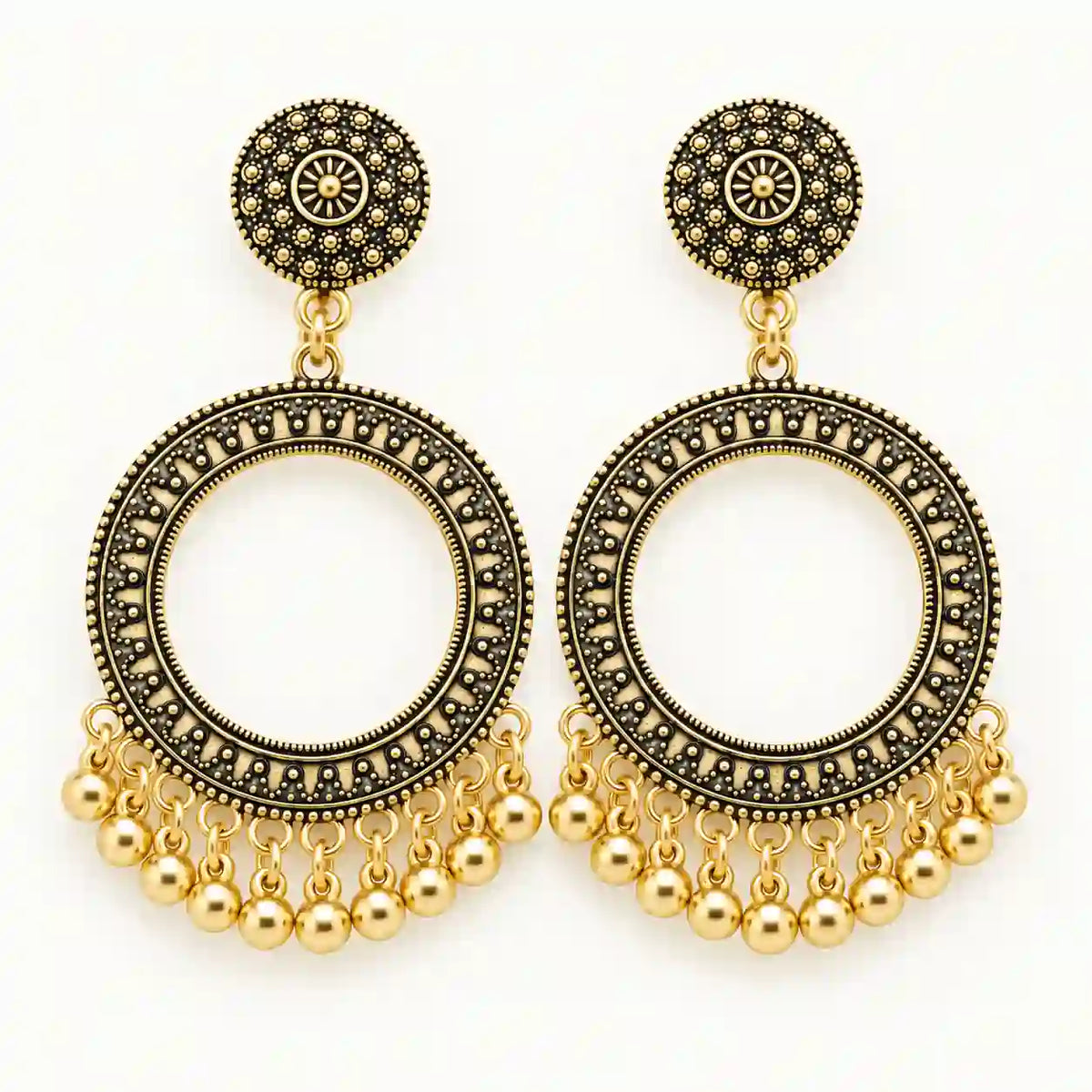 Resin Jhumka – Oxidized Gold