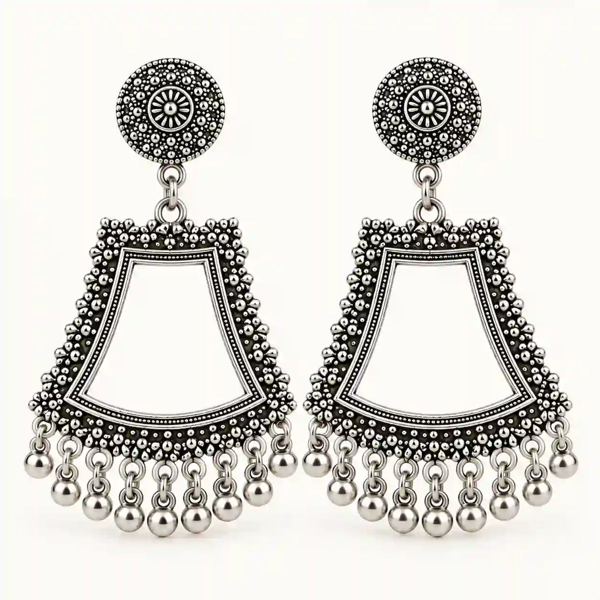 Resin Jhumka – Oxidized Silver