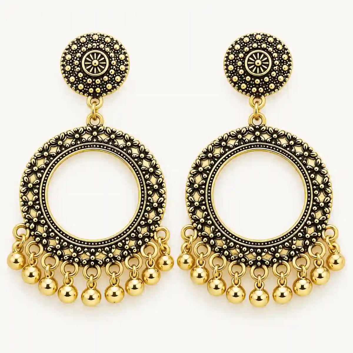 Resin Jhumka – Oxidized Gold