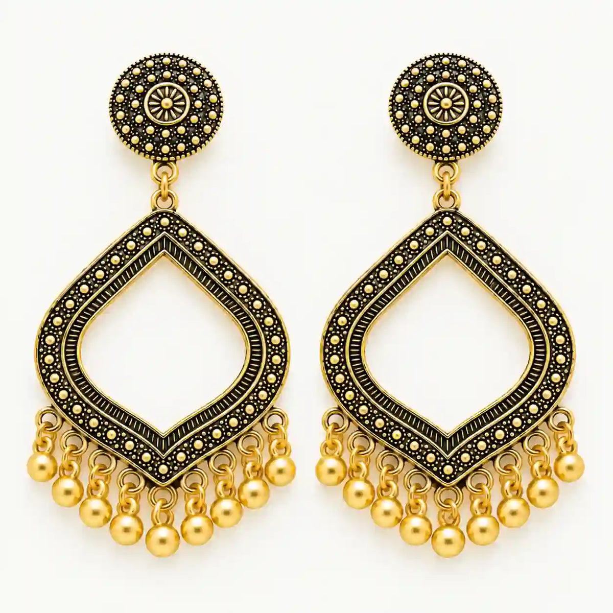 Resin Jhumka – Oxidized Gold