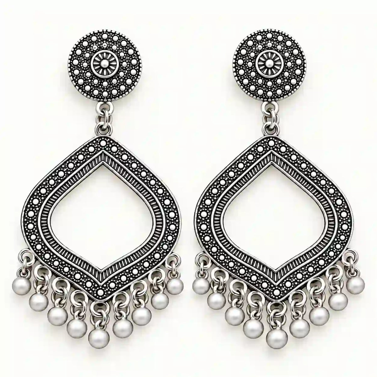 Resin Jhumka – Oxidized Silver