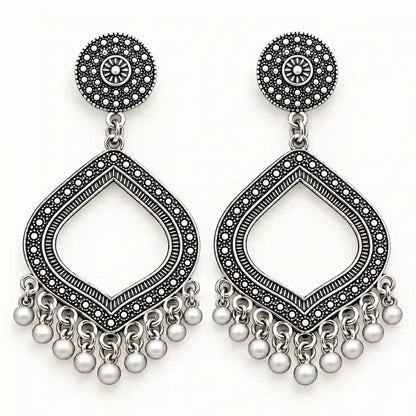 Resin Jhumka – Oxidized Silver
