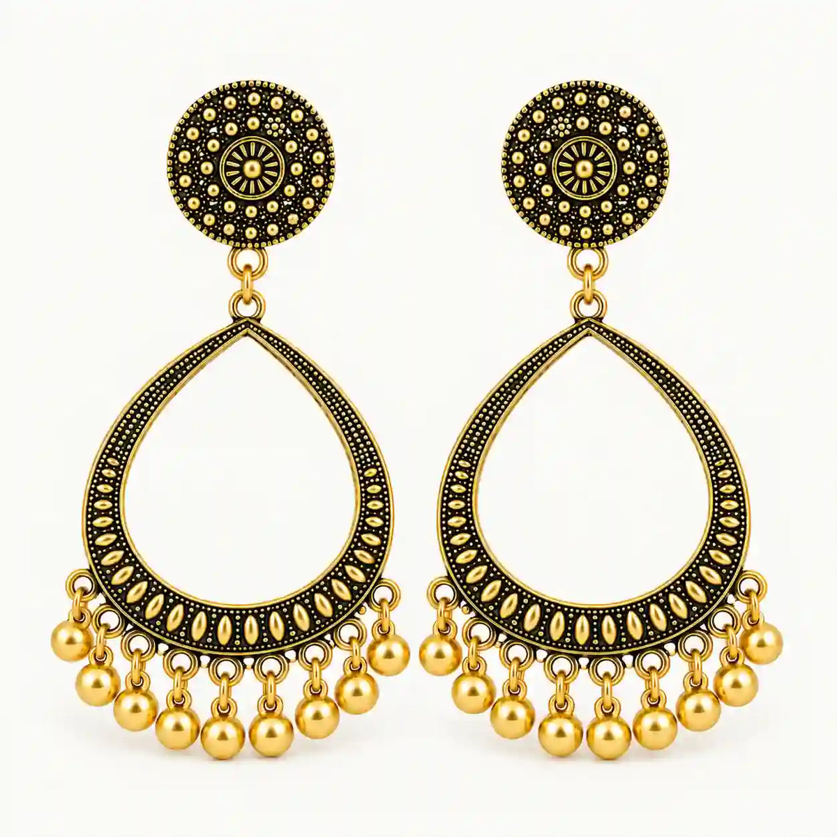 Resin Jhumka – Oxidized Gold