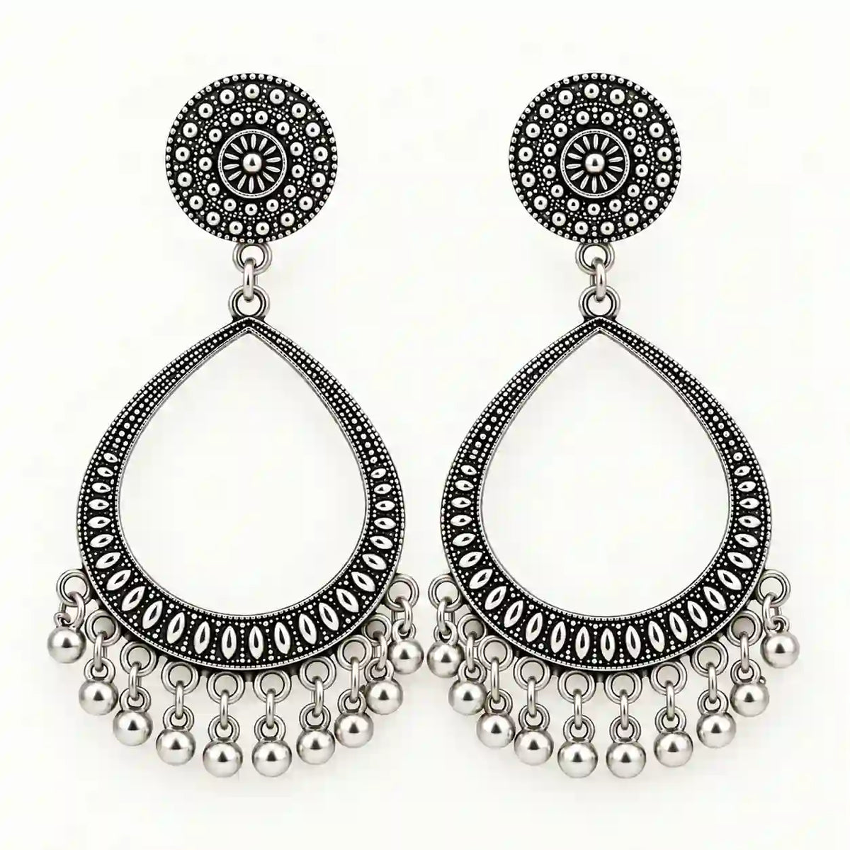 Resin Jhumka – Oxidized Silver