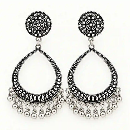 Resin Jhumka – Oxidized Silver