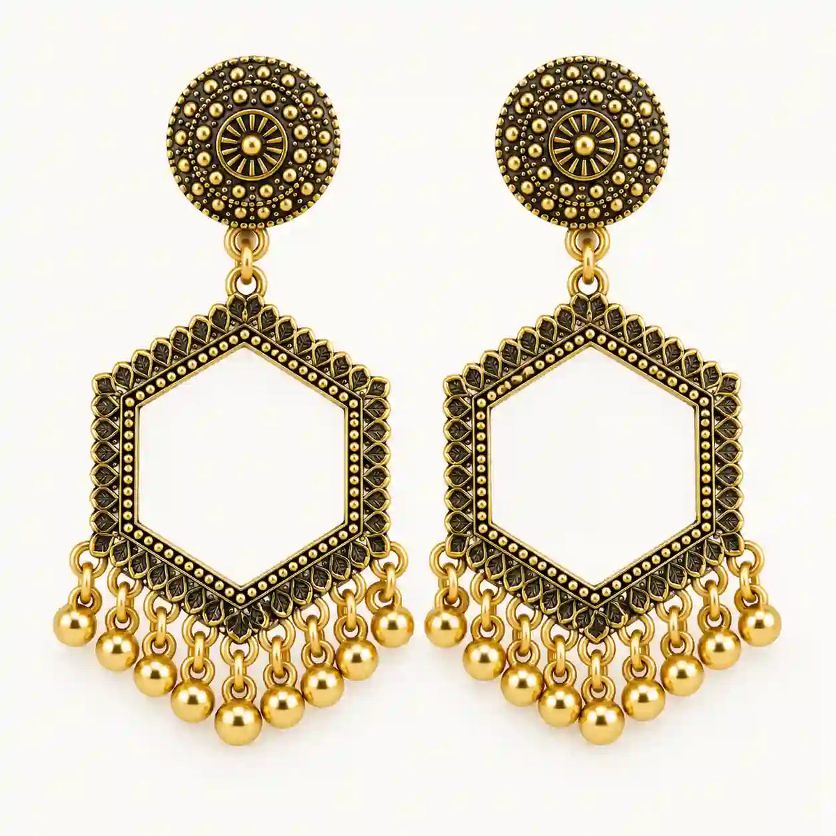 Resin Jhumka – Oxidized Gold