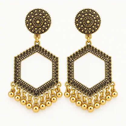 Resin Jhumka – Oxidized Gold