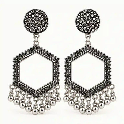 Resin Jhumka – Oxidized Silver