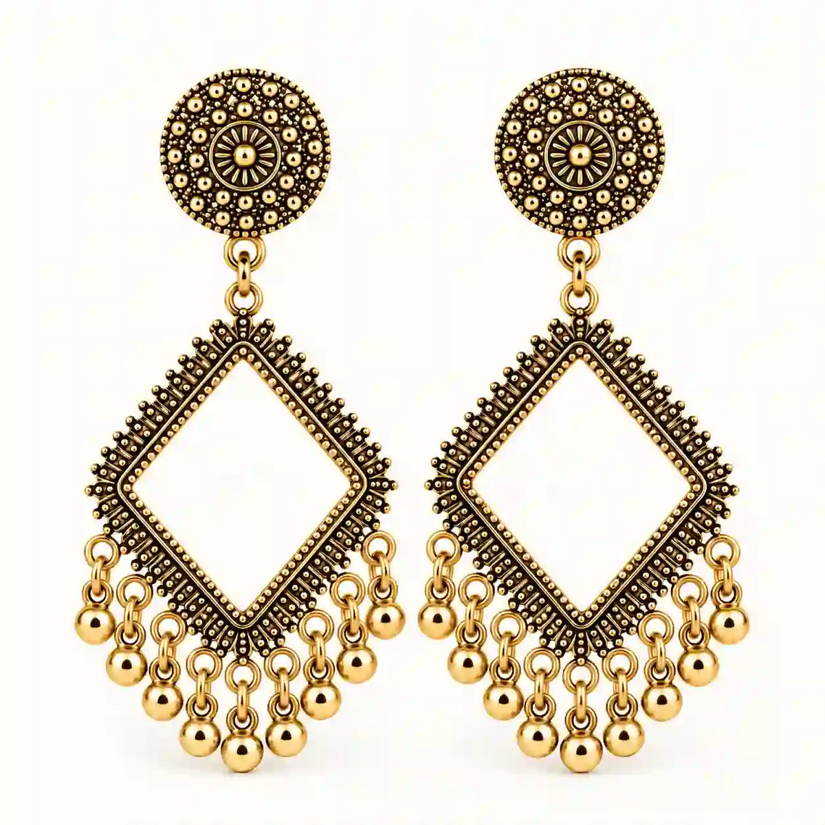 Resin Jhumka – Oxidized Gold
