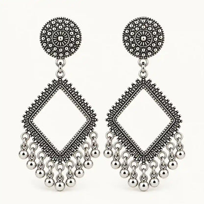 Resin Jhumka – Oxidized Silver