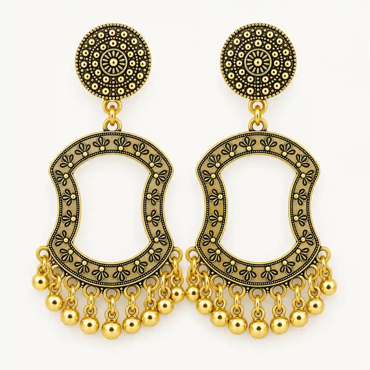 Resin Jhumka – Oxidized Gold