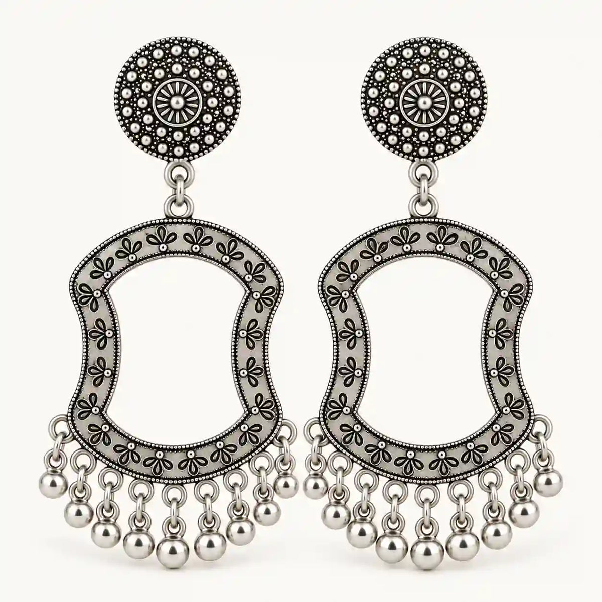 Resin Jhumka – Oxidized Silver