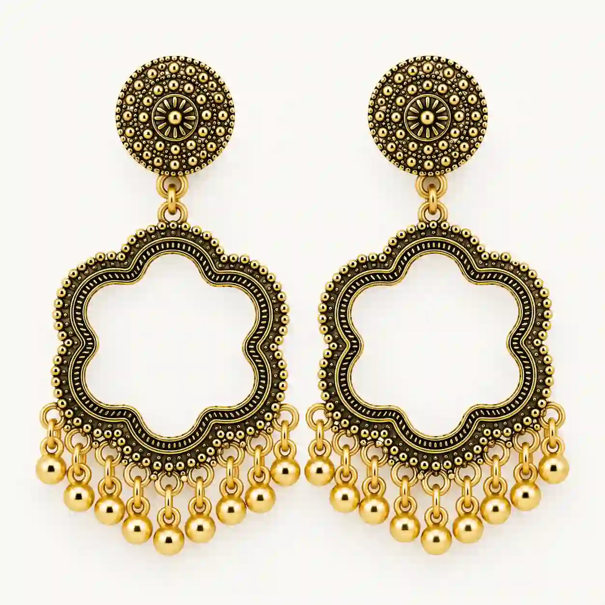Resin Jhumka – Oxidized Gold