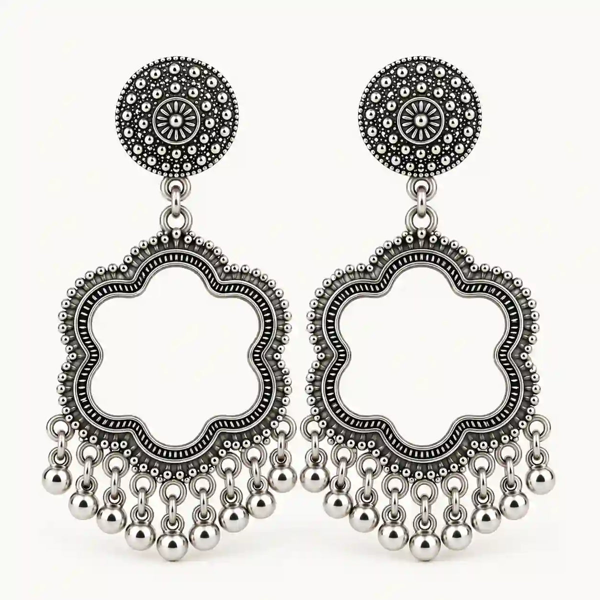 Resin Jhumka – Oxidized Silver