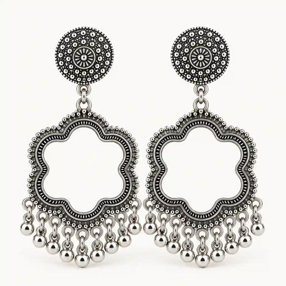 Resin Jhumka – Oxidized Silver