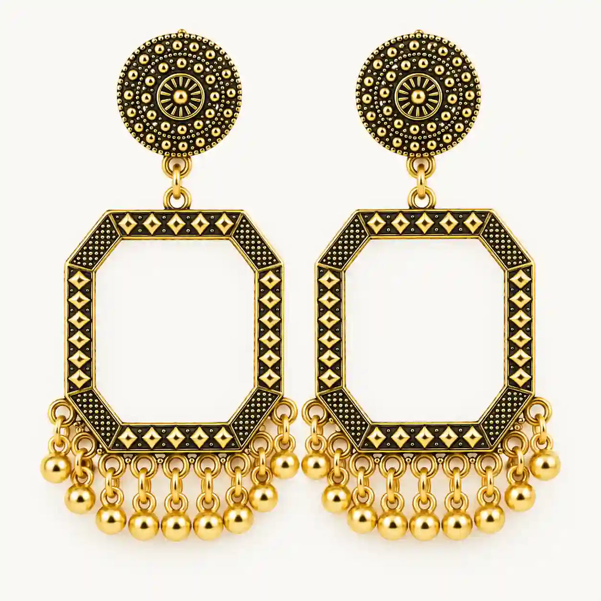 Resin Jhumka – Oxidized Gold