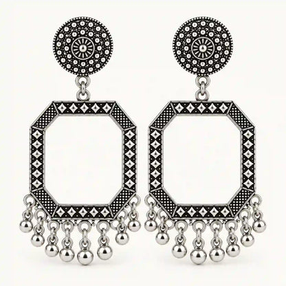 Resin Jhumka – Oxidized Silver