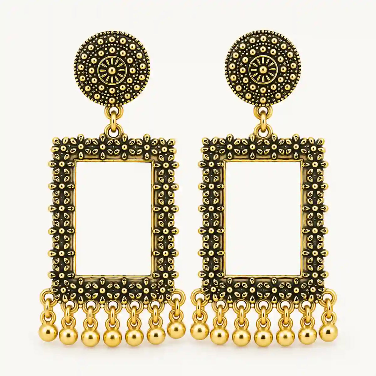 Resin Jhumka – Oxidized Gold