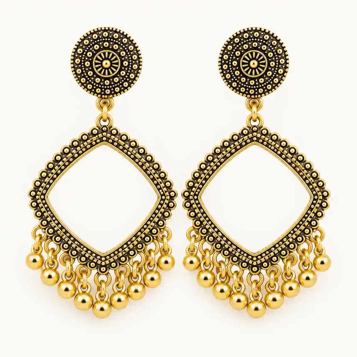 Resin Jhumka – Oxidized Gold