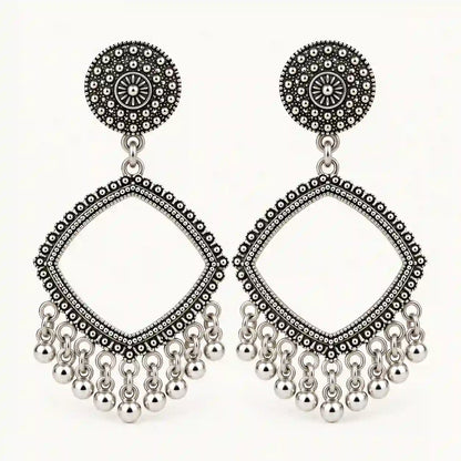 Resin Jhumka – Oxidized Silver