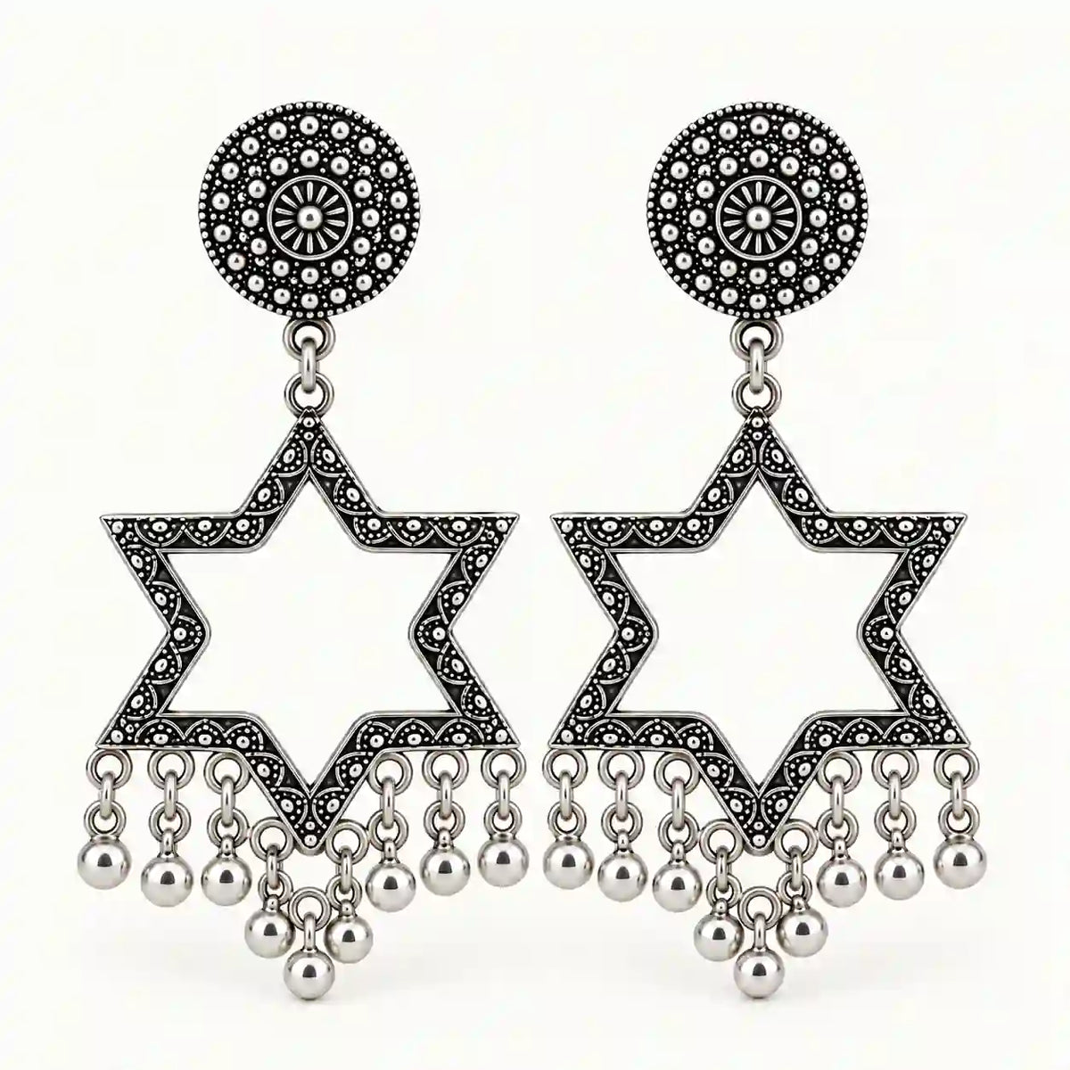 Resin Jhumka – Oxidized Silver