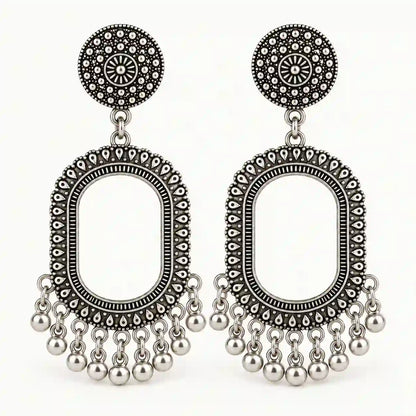 Resin Jhumka – Oxidized Silver