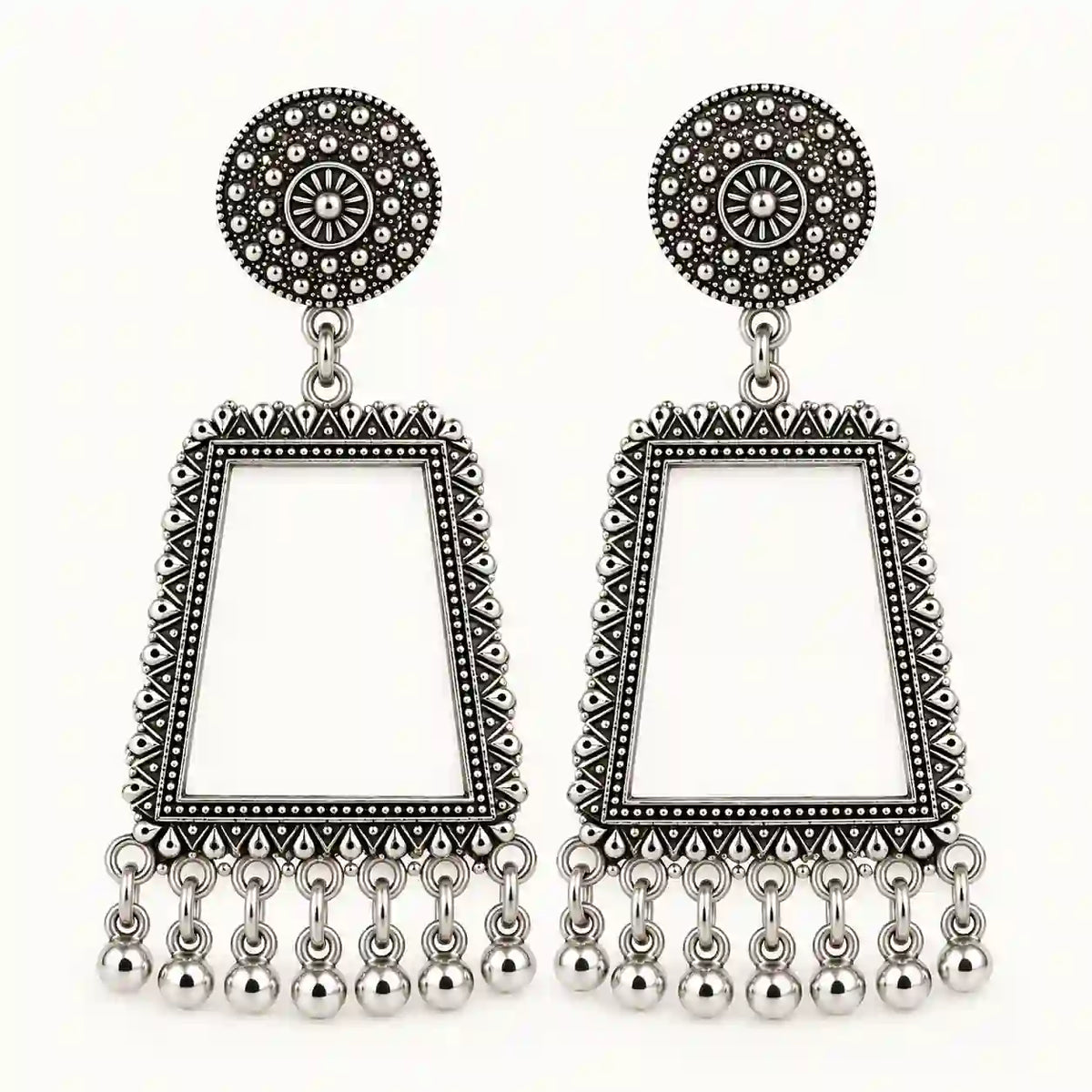 Resin Jhumka – Oxidized Silver