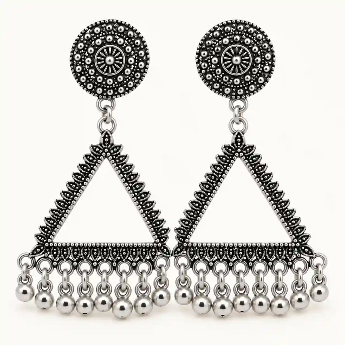Resin Jhumka – Oxidized Silver