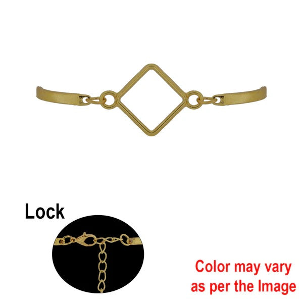 Diamond Shape Bracelet Bezel With Chain