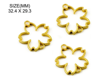 Gold Double Hole Kali Flower