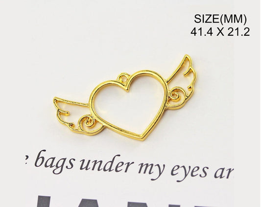 Gold Heart With Wing