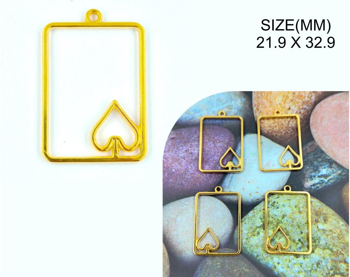 Gold Pendant Frame With Spades