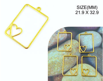 Gold Pendant Frame With Heart