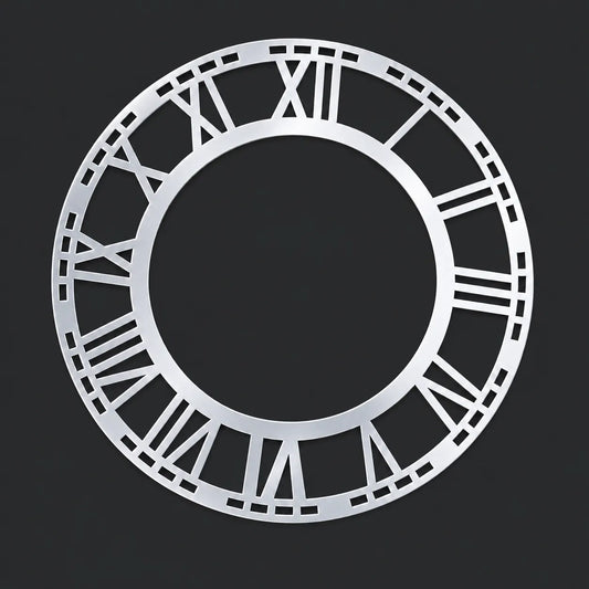 Silver acrylic Roman numeral clock ring