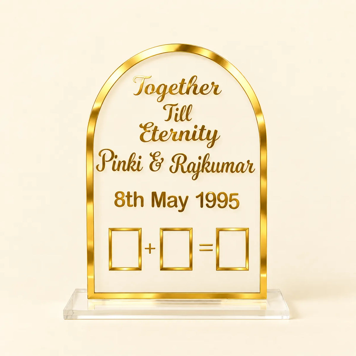 Dome Couple Finger Print Acrylic Frame with Stand